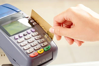 swiping a credit card